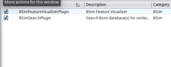 BSim Plugins Selector